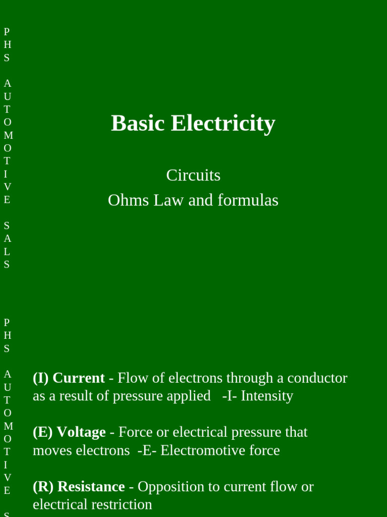 Circuits and Ohms Law | PDF | Series And Parallel Circuits | Voltage