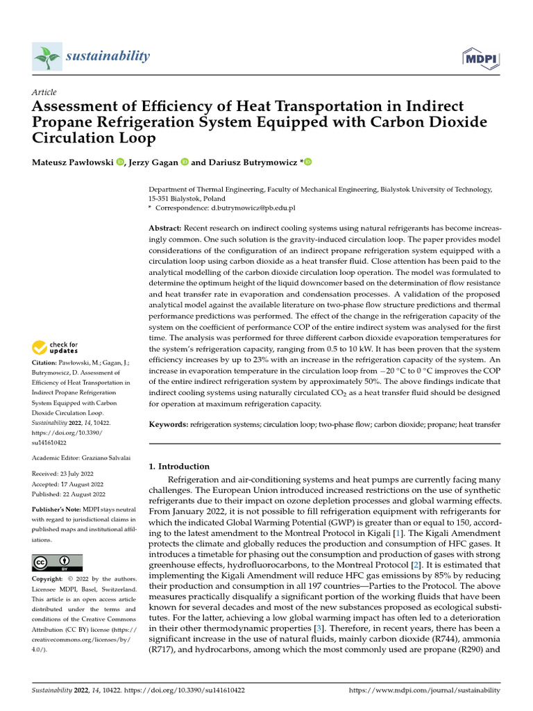 Assessment of Efficiency of Heat Transportation in | PDF ...