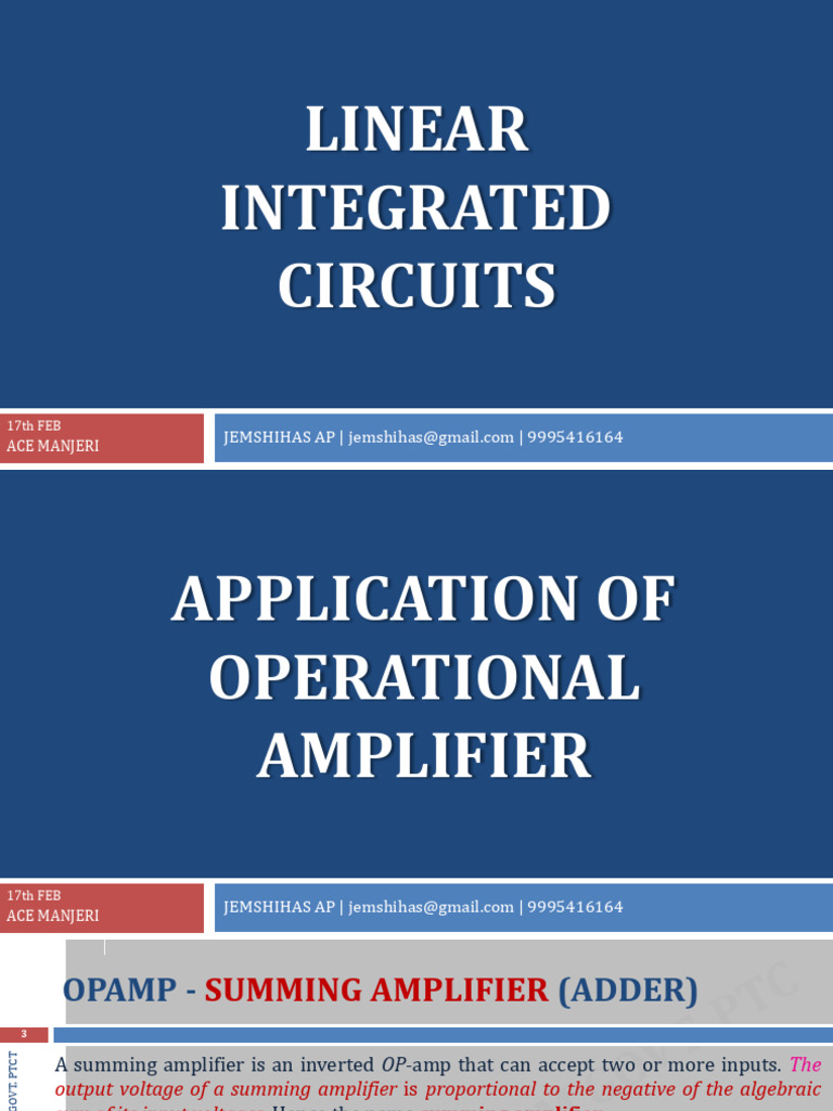 Operational Amplifier Applications | PDF | Operational Amplifier ...