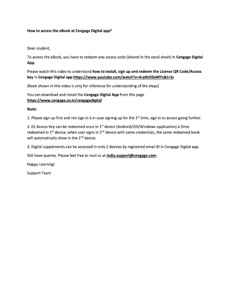 Cengage Digital App Student Guide PDF