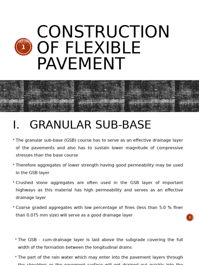Layers of Flexible Pavement Construction | PDF | Road Surface | Concrete