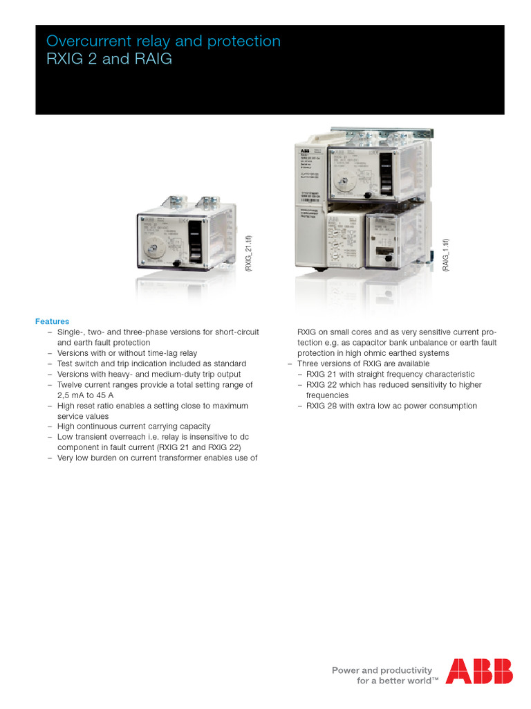RXIG Overcurrent Relay Overview | PDF | Capacitor | Relay