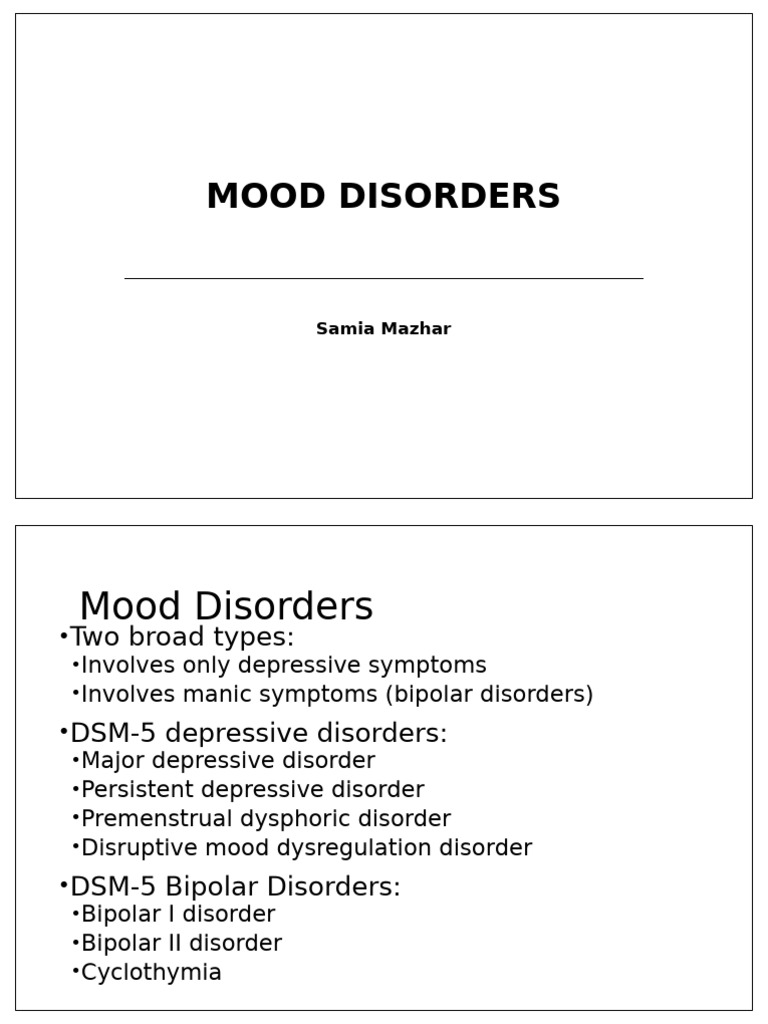 Overview of Mood Disorders and DSM-5 Criteria | PDF | Bipolar Disorder ...