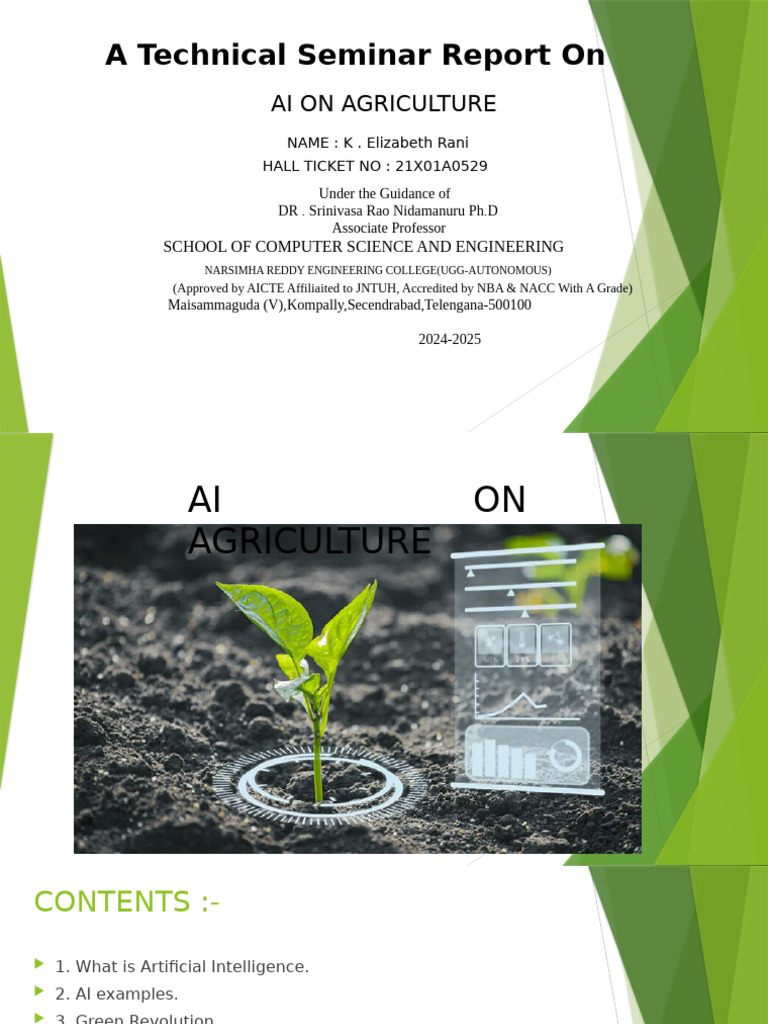 AI Applications in Agriculture | PDF | Artificial Intelligence ...