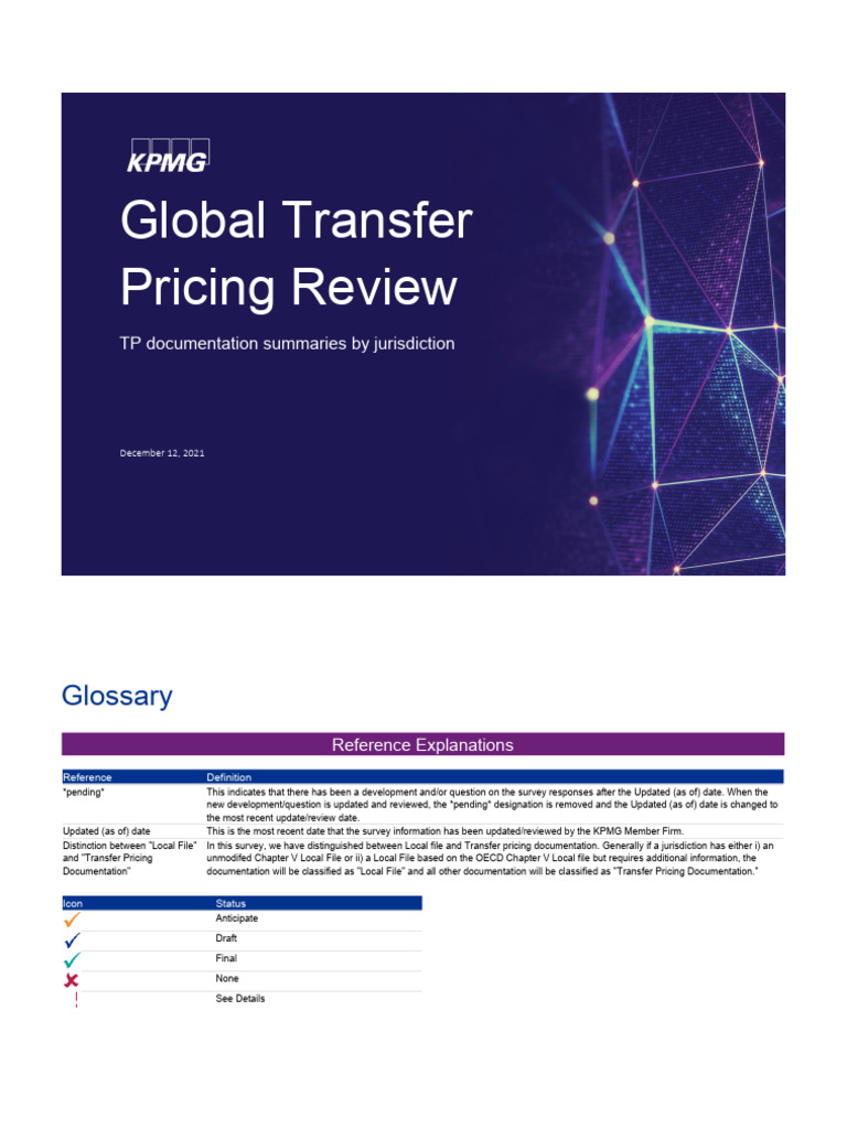 Global Transfer Pricing Regulation Summary | PDF | Taxes | Economies