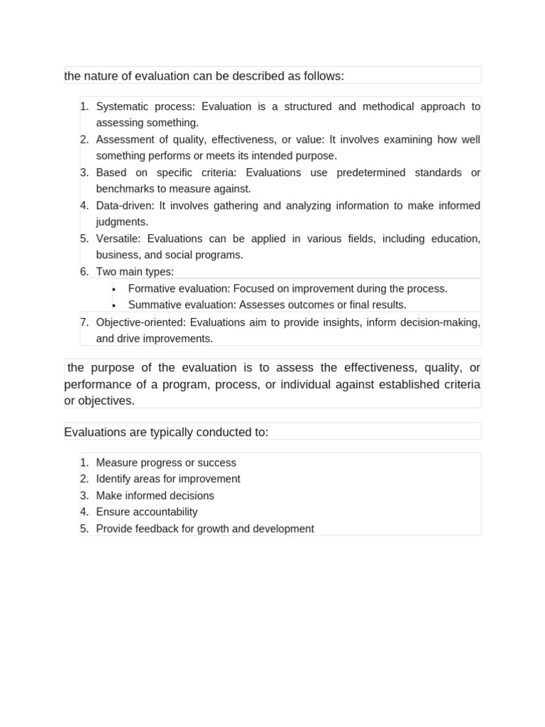 The 5 Question About Evaluation | PDF