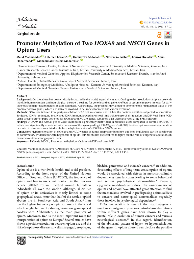 Opium's Epigenetic Cancer Links | PDF | Dna Methylation | Epigenetics