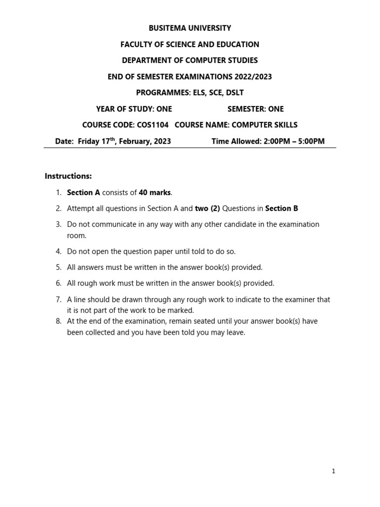 Past paper pdf microsoft excel microsoft word