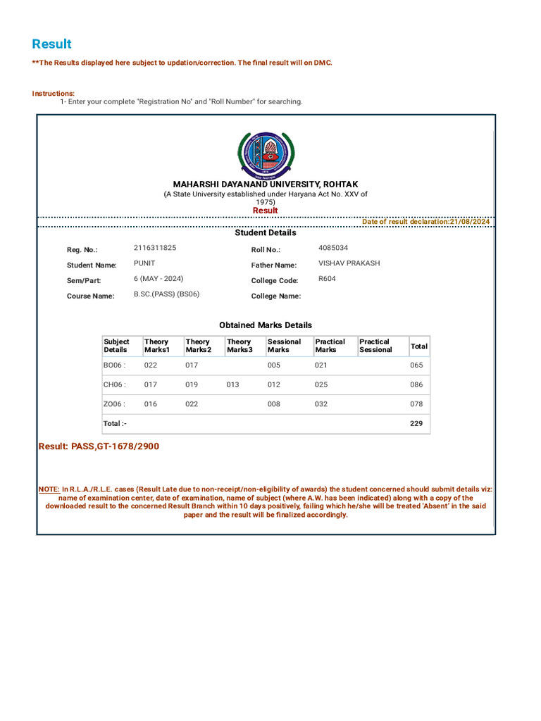 Maharshi Dayanand University, Rohtak | PDF