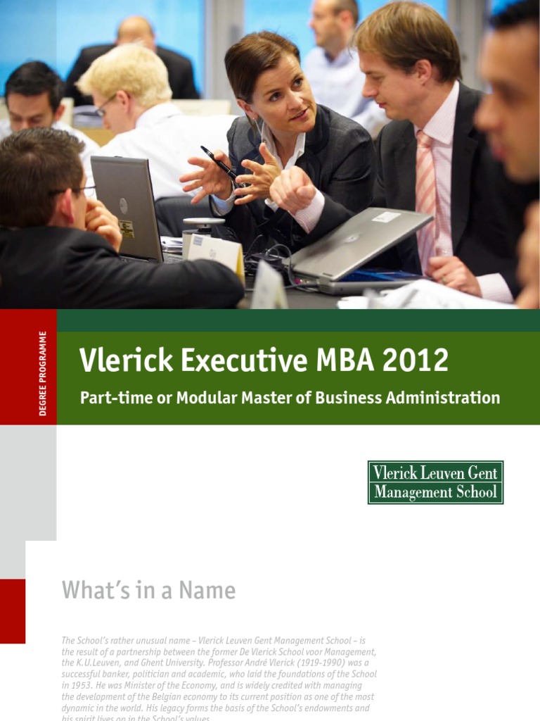 Vlerick Executive MBA Overview 2012 | PDF | Master Of Business ...