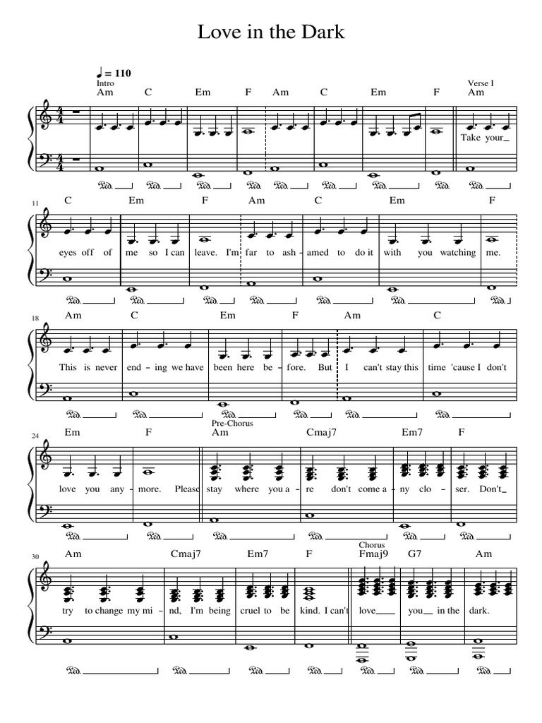 Love in the dark pdf songs