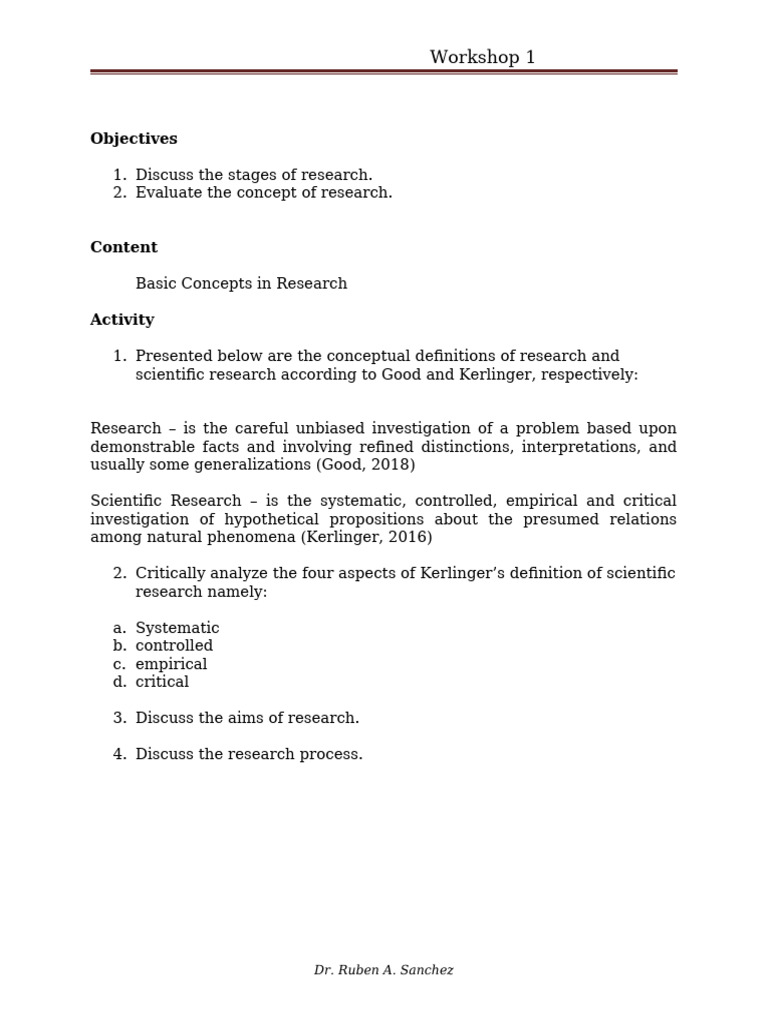 Workshop 1 | PDF | Career & Growth | Social Science