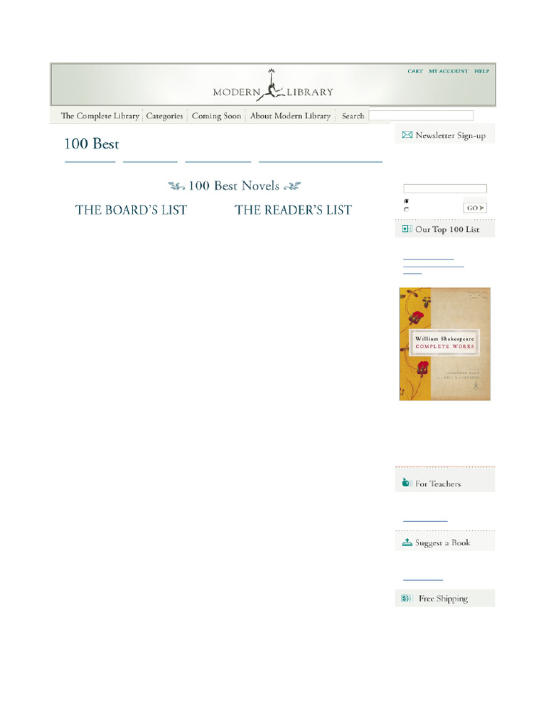100 Bestnovels | PDF | Novels | English Language Literature