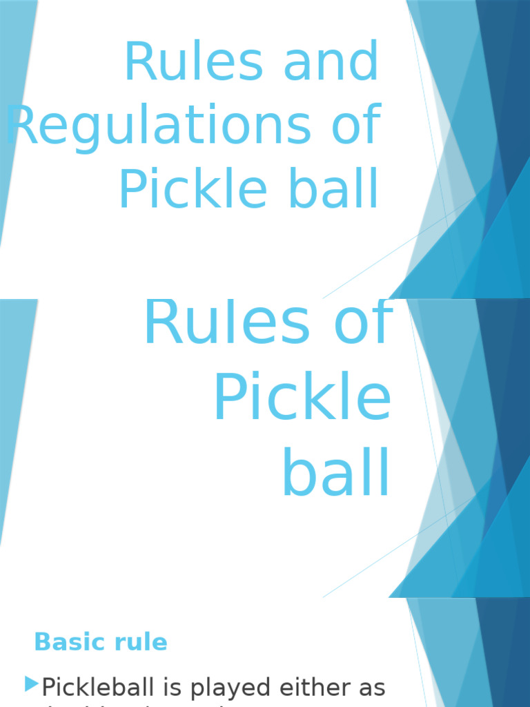 Pickleball Rules and Regulations Guide | PDF | Athletic Sports | Team ...