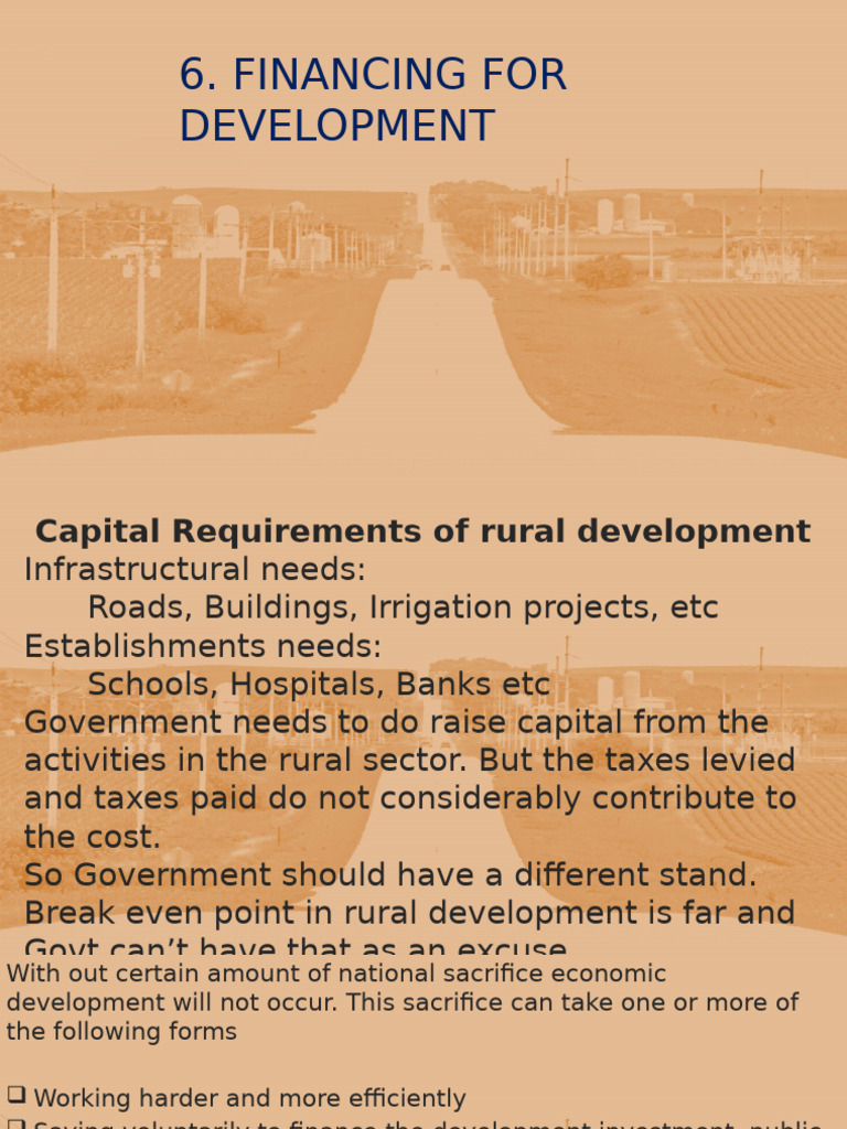 Rural Development Financing Strategies Pdf Taxes Economies