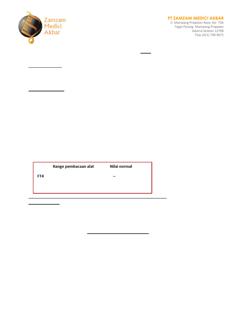 Prosedur Kerja Alat FT4 di PT Zamzam | PDF