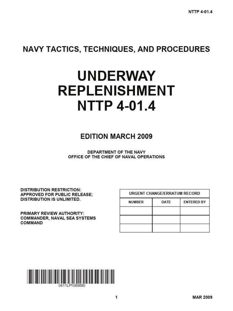 Underway Replenishment Procedures | PDF | Cargo | Water Transport
