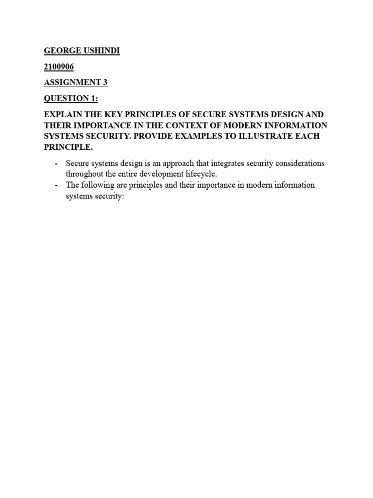 Key Principles of Secure Systems Design | PDF | Security | Computer ...