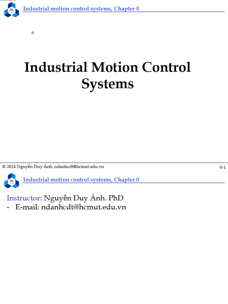 Industrial Motion Control Systems Syllabus | PDF