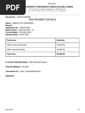 Fee Receipt
