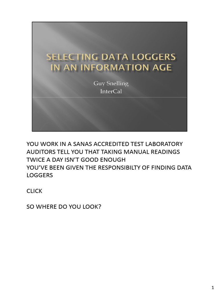 Choosing the Right Data Logger | PDF | Computer Memory | Refrigerator