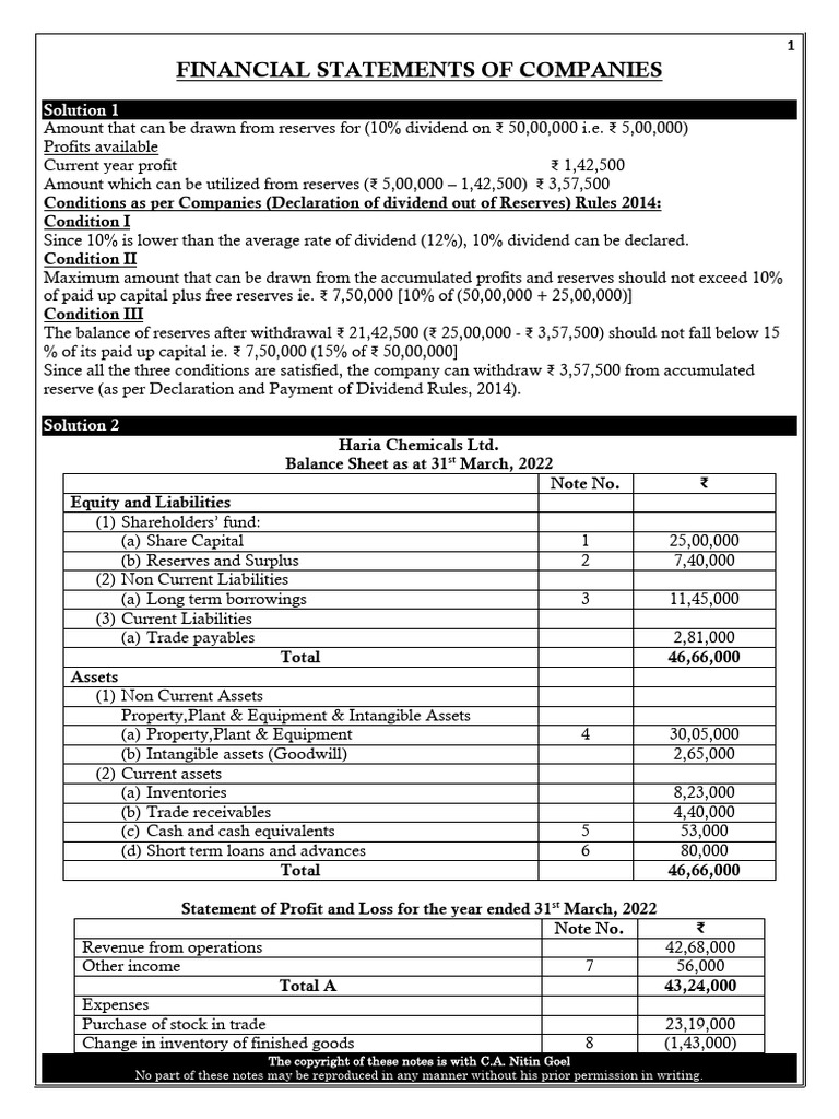 Financial Statements Overview 2022 | PDF | Equity (Finance) | Expense