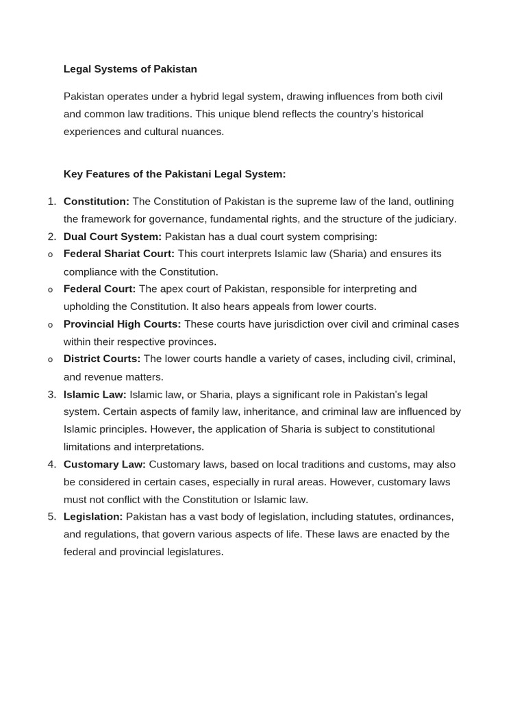 Legal Systems of Pakistan | PDF | Supreme Courts | Sharia
