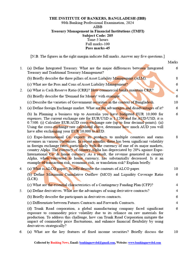 Treasury Management in Financial Institutions TMFI | PDF