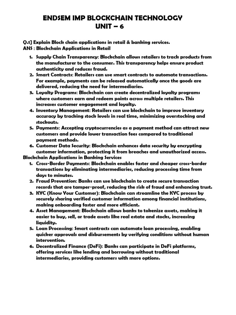 Endsem Imp Blockchain Technology Unit 6 | PDF | Internet Of Things ...