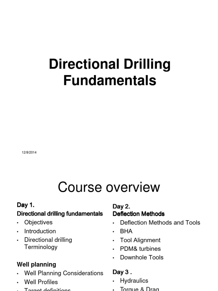 Directional Drilling Fundamentals Course | PDF | Oil Well