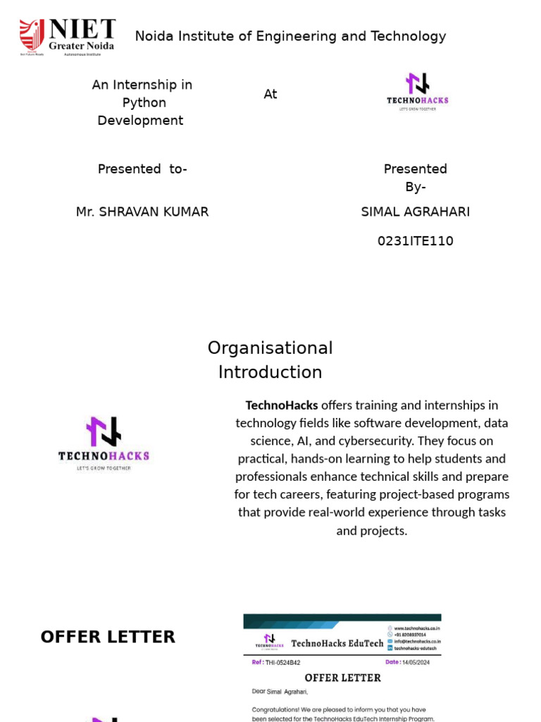 Python Development Internship Overview | PDF | Password | Python ...