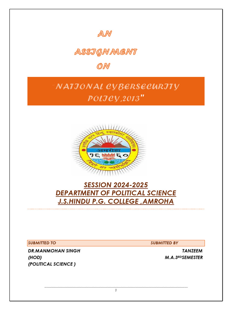 National Cybersecurity Policy 2013 | PDF | Computer Security | Security