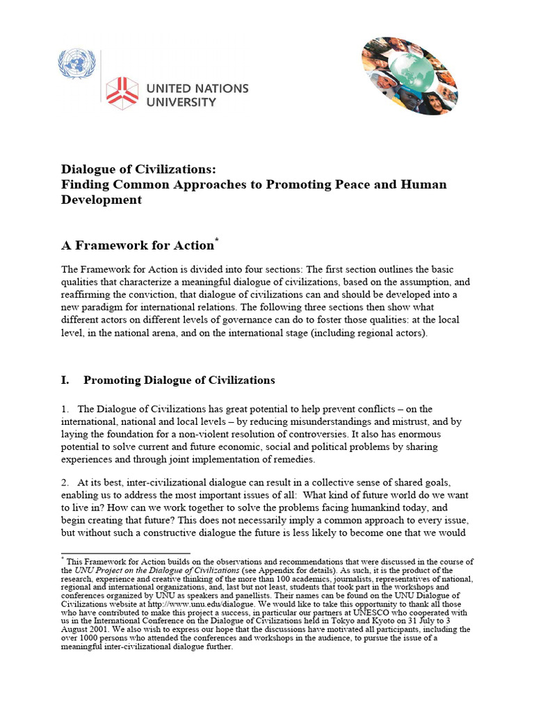 Dialogue of Civilizations UN University | PDF | Multiculturalism ...