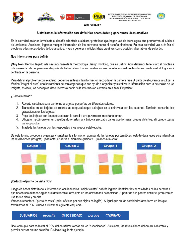 Definición de Problemas en Design Thinking | PDF | Crecimiento personal ...