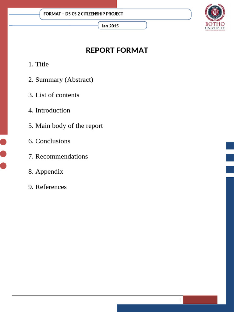 Citizenship Project Report Format | PDF | Business