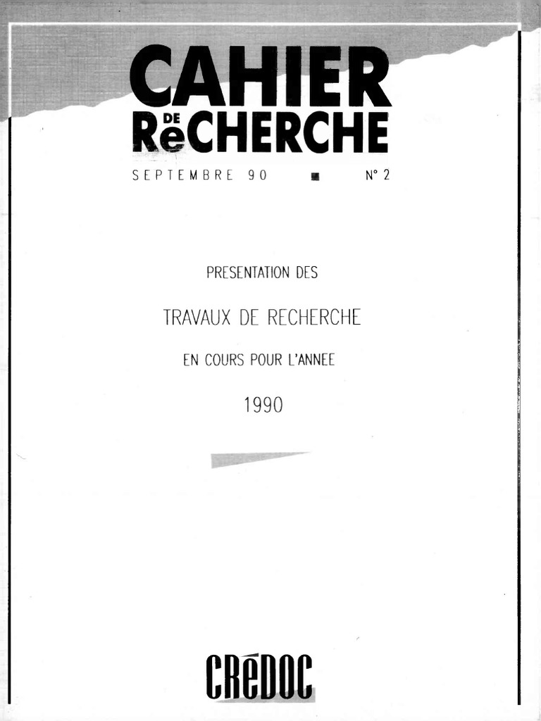 Travaux de recherche CREDOC 1990 | PDF | Expérience | Commercialisation