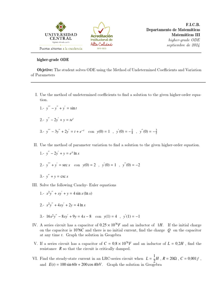 Higher-Order ODE Solutions and Circuits | PDF