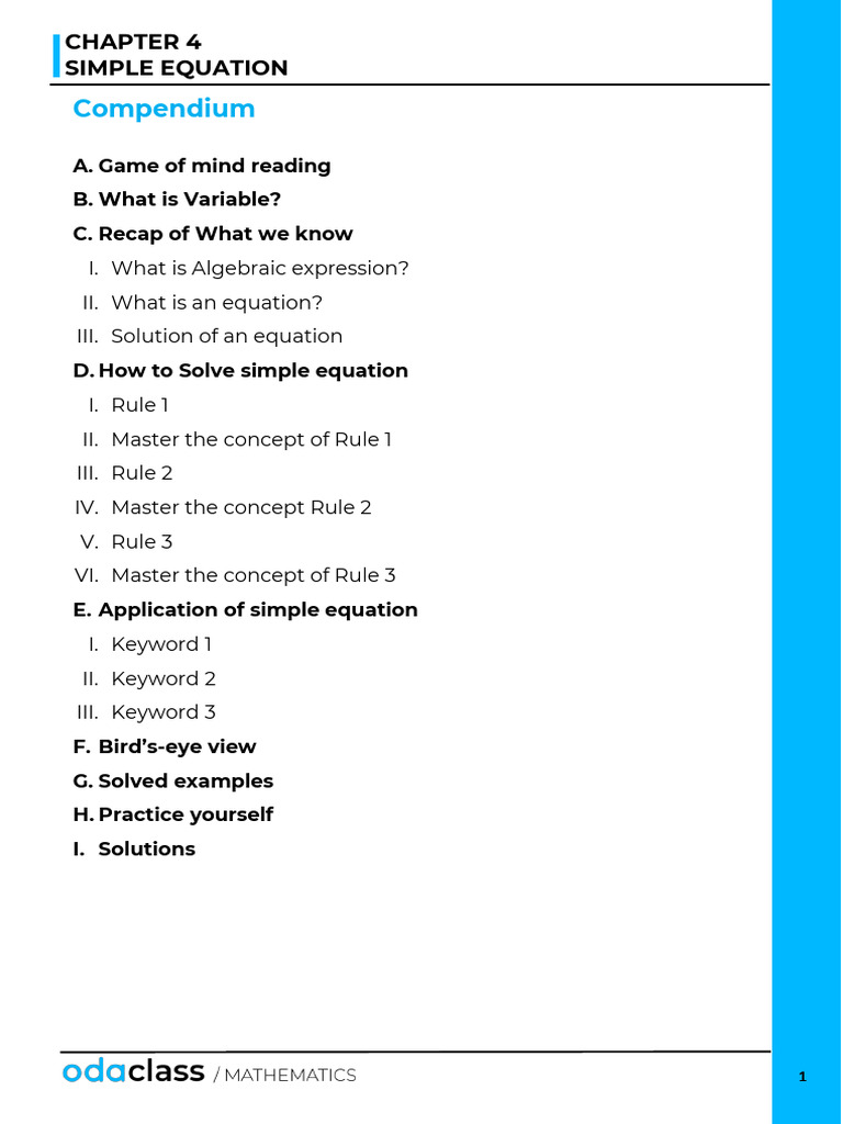 Solving Simple Equations Guide | PDF | Equations | Numbers