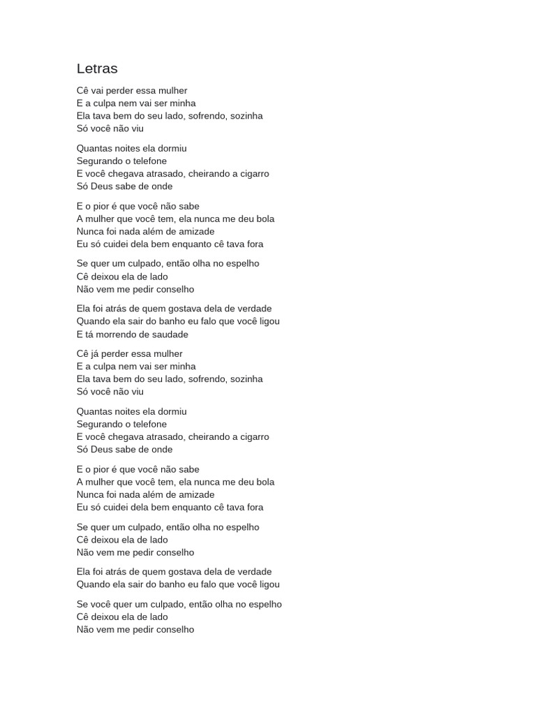 Perda de Amor: Culpa e Reflexão | PDF | Poesia | Estilo de vida