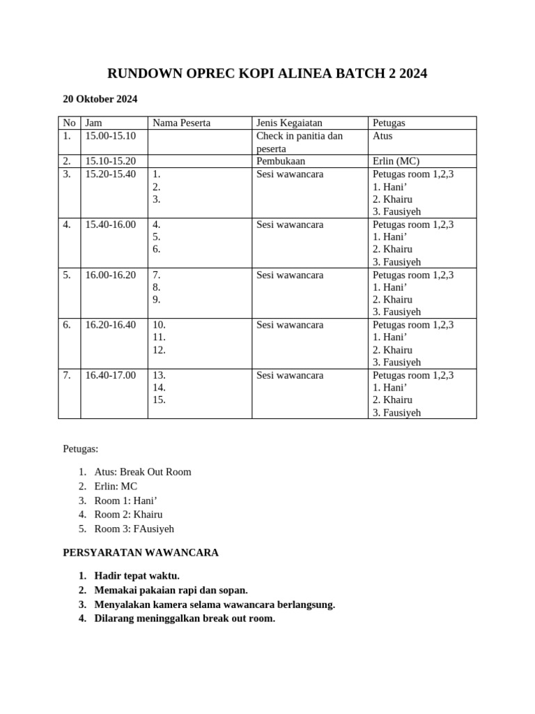 RUNDOWN | PDF