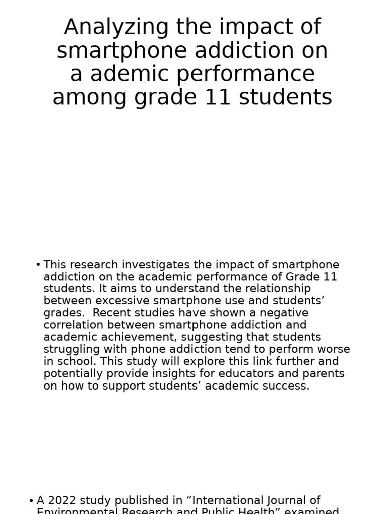 Analyzing The Impact of Smartphone Addiction On A Ademic Performance ...