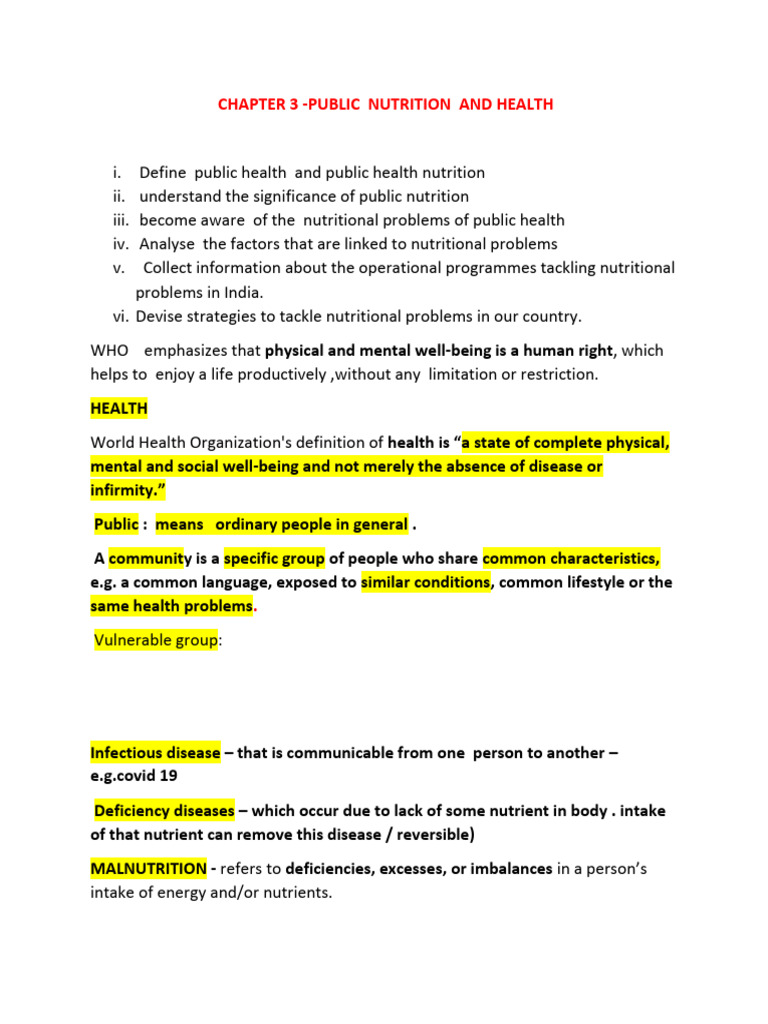 HOME SCIENCE CLASS 12 CHAPTER 3 PUBLIC NUTRITION AND HEALTH NOTES visual data 6
