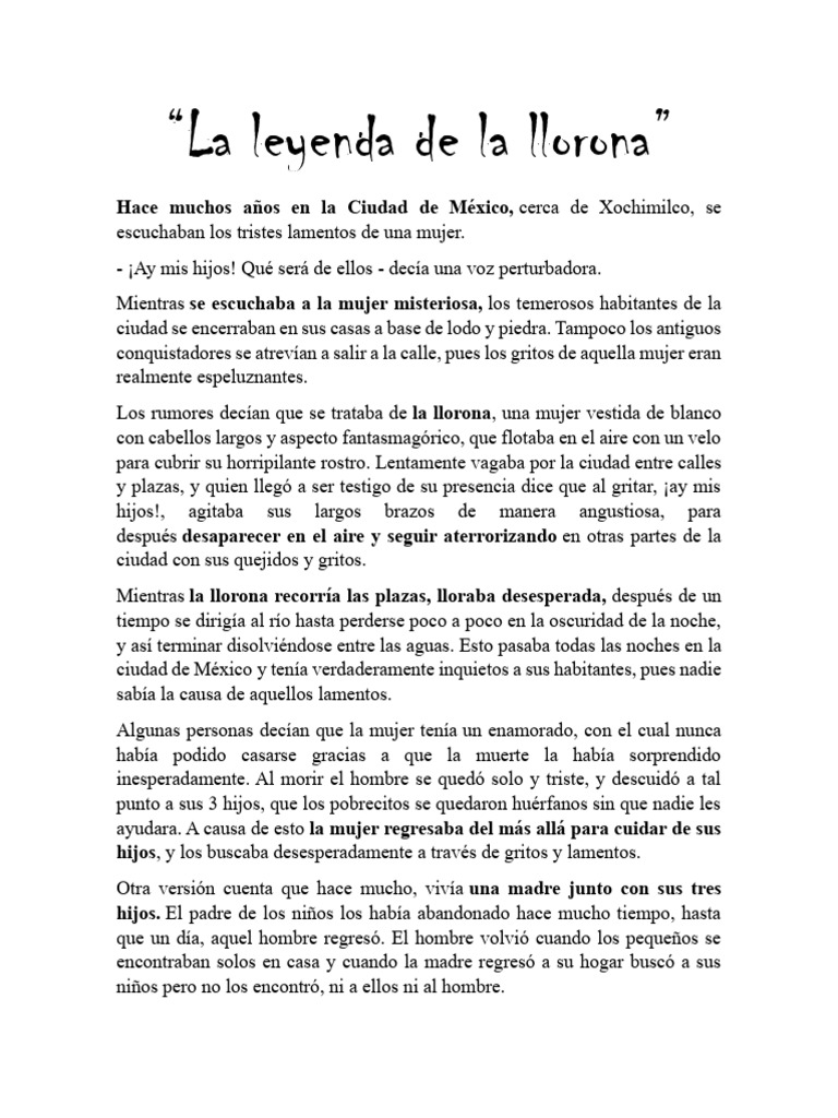 Leyendas Cortas Mexicanas para Niños | PDF