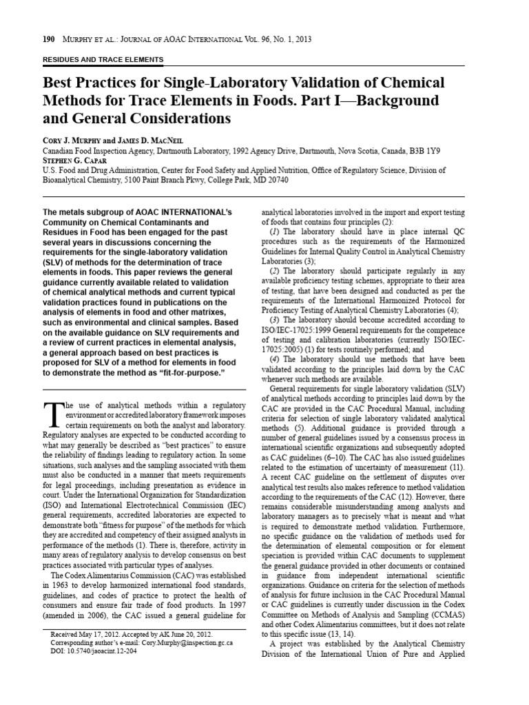 Best Practices for SLV of Trace Elements | PDF | Detection Limit ...