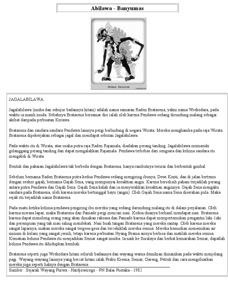 Cerita Wayang Bahasa Jawa