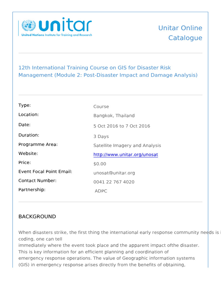 GIS Training for Disaster Management | PDF | Geographic Information ...
