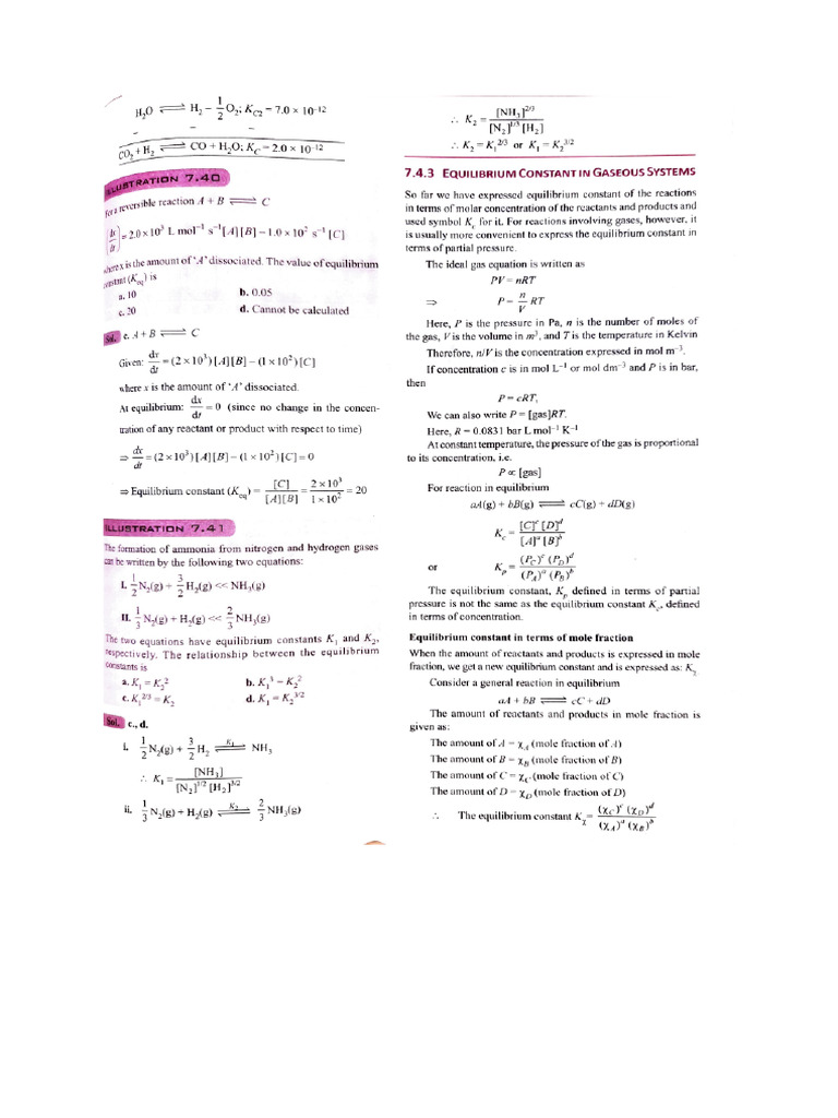 Chemical Equilibrium L2 Notes | PDF