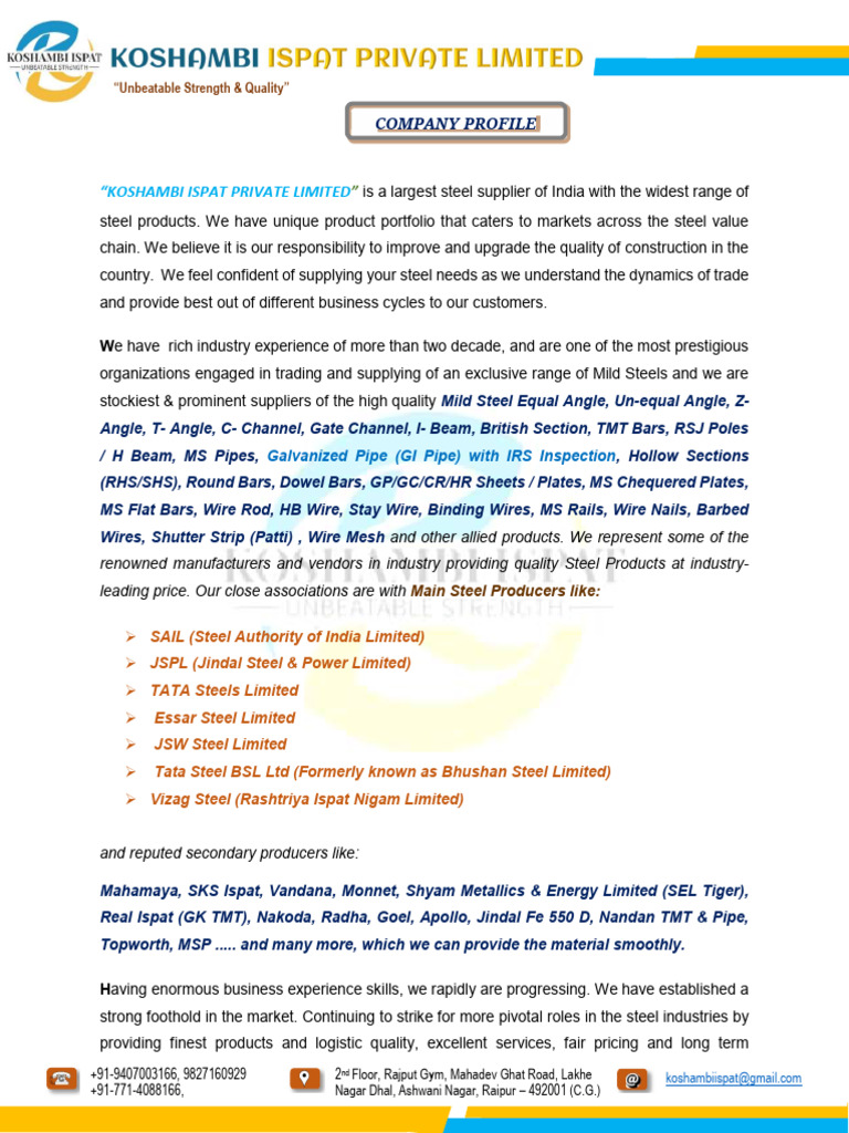 Company Profile (KIPL) | PDF