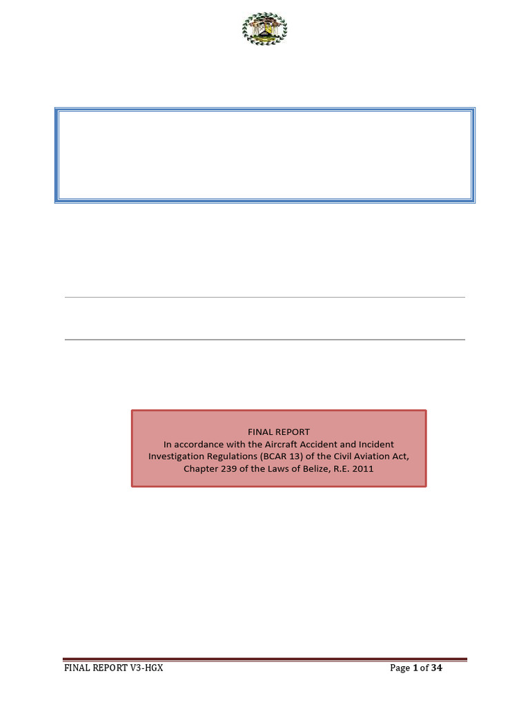 Aircraft Accident Final Report V3-HGX Delivered 28 October 2020 1 | PDF ...