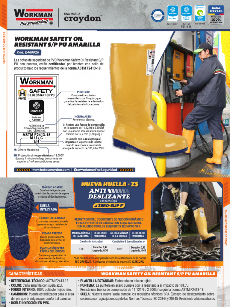Botas de Seguridad Workman para Hidrocarburos | PDF